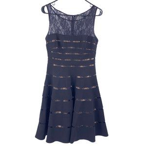 JS Collections Fit & Flare cocktail dress lace cut out sleeveless size 8 wedding